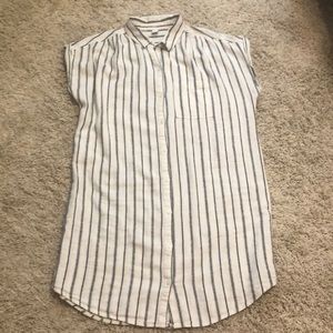 Black striped Linen dress size L